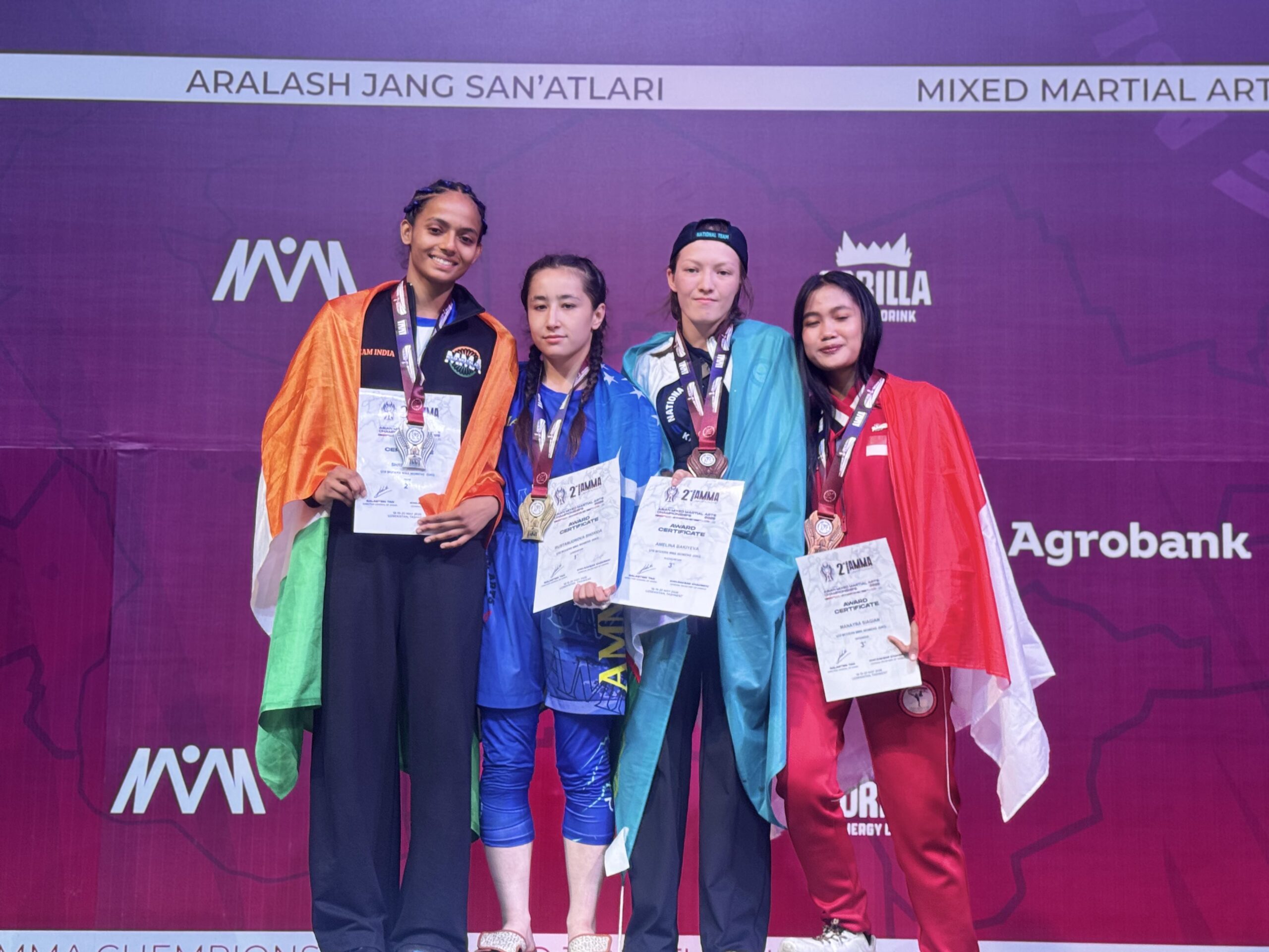 Team India Secures Four Podium Finishes at the 2nd Youth Asian MMA Championship 2026