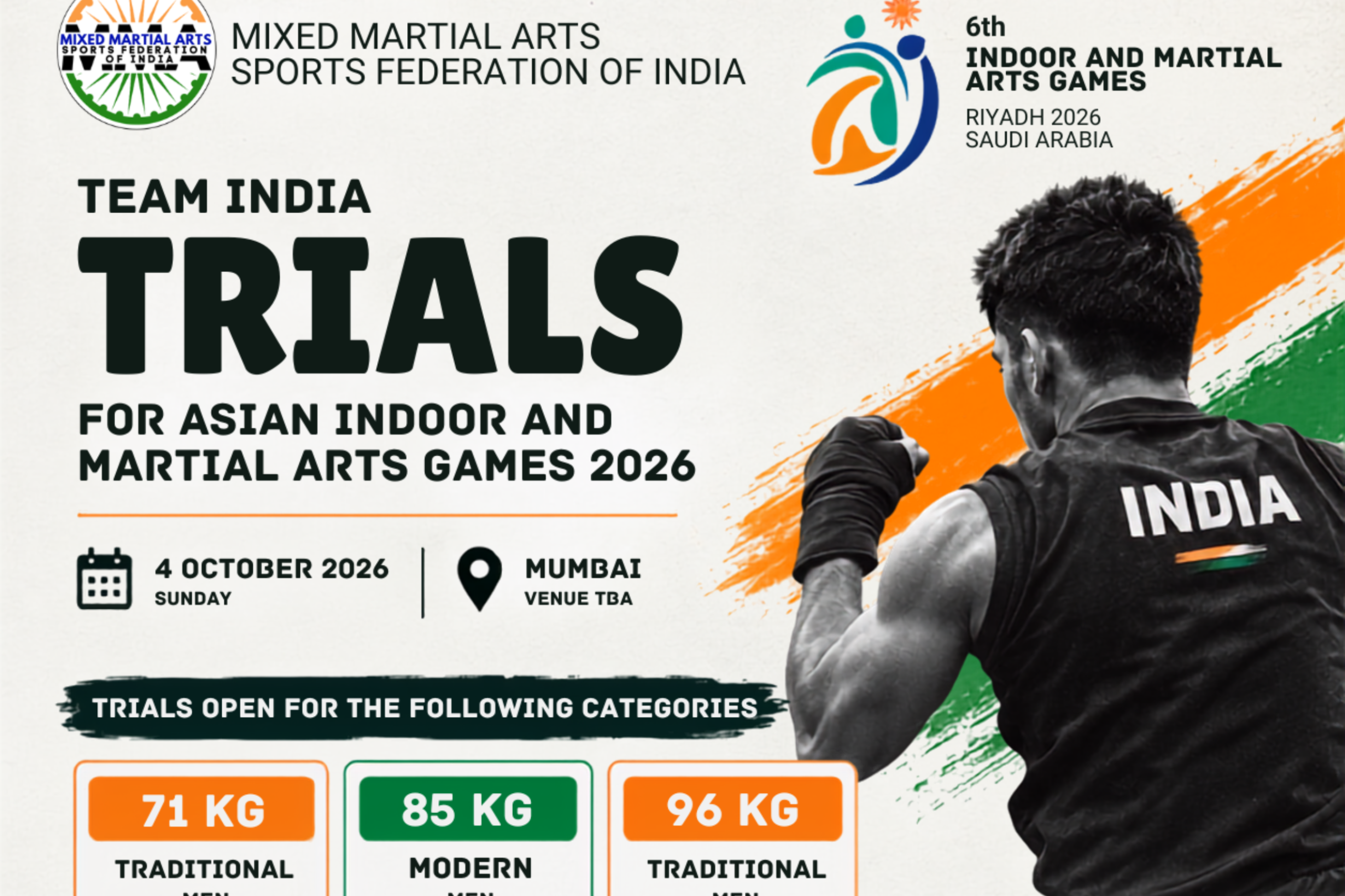 Team India Trials for the 6th Asian Indoorand Martial Arts Games Riyadh 2026
